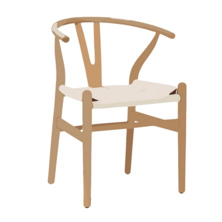 Organic Natural Stain Wishbone Chair - Iconic Restaurant Chair Design