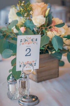 table number on wedding