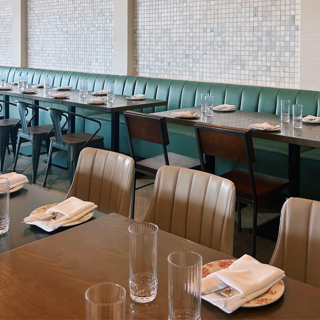 Modern Italian restaurant interior design highlighting custom furniture solutions in Chicago suburbs