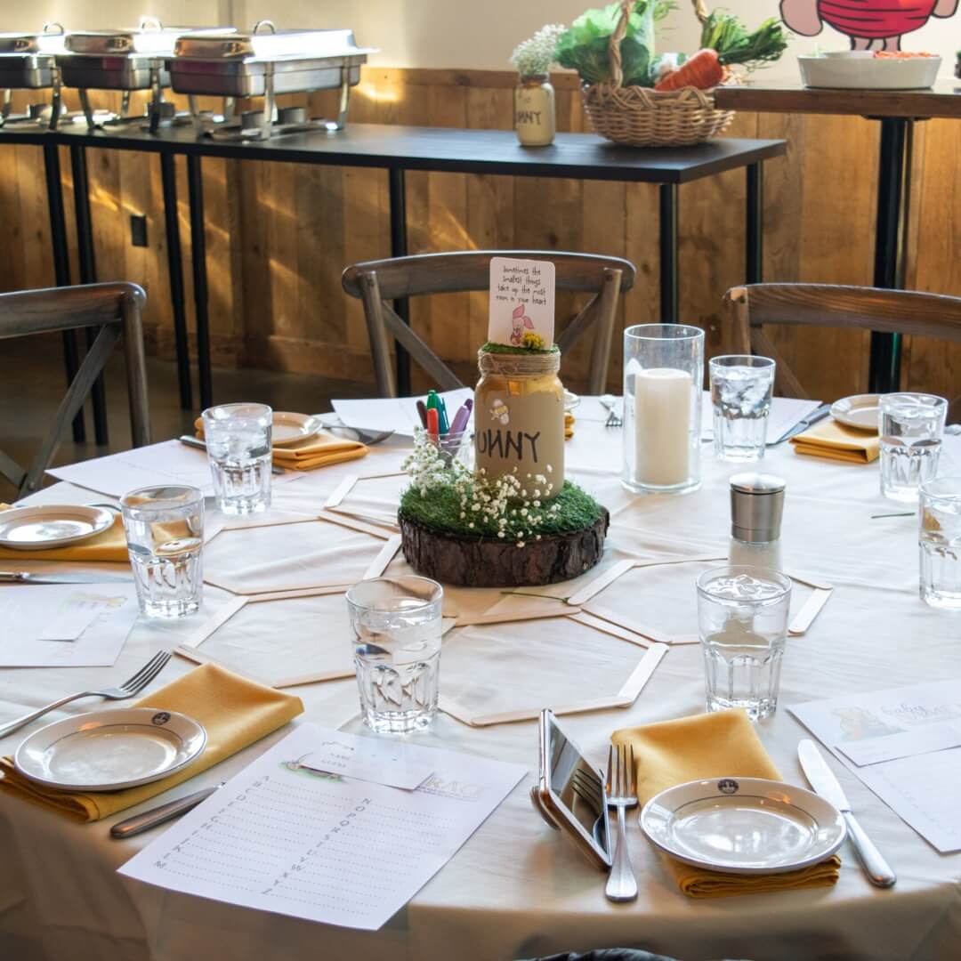 Industrial restaurant event seating at Garvies Point Brewery, designed for durability in Long Island's coastal environment