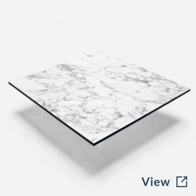 High Pressure Laminate Restaurant Table Top in Carrera Ice