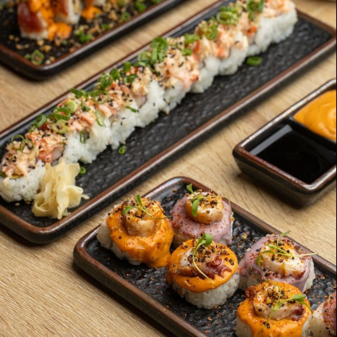 Variety of sushi offerings at Katana Cocina Nikkei Sushi Restaurant with Japanese-Peruvian style