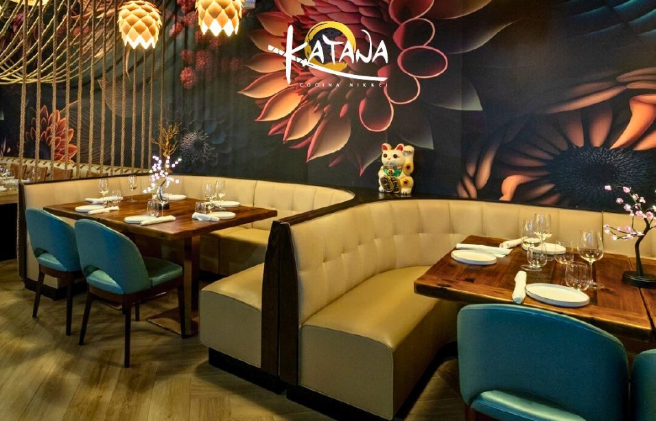 Katana Cocina Nikkei Sushi Restaurant dining booth in Weston, Florida, with Japanese-Peruvian fusion style